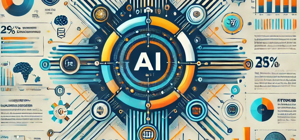 DALL·E 2025 02 11 12.49.47 A professional business infographic with a futuristic and elegant design using bright corporate colors shades of blue light blue orange and light