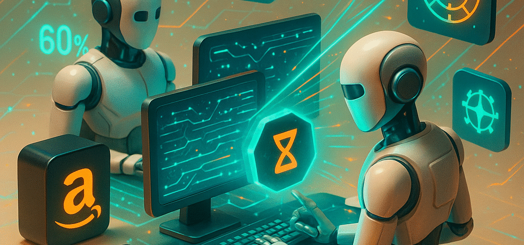 Zmiana warty na rynku pracy z agentami AI jako nowymi pracownikami, przyszłość pracy.