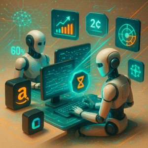 Zmiana warty na rynku pracy z agentami AI jako nowymi pracownikami, przyszłość pracy.