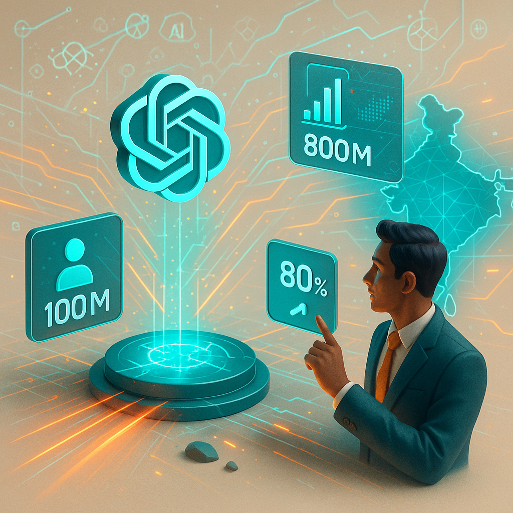 OpenAI osiąga 100 milionów użytkowników w Indiach, drugiego co do wielkości rynku dla ChatGPT na świecie