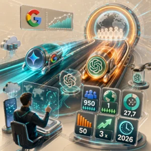 Porównanie liczby użytkowników Google Gemini i ChatGPT w 2026 roku